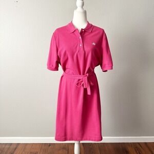 Brooks Brothers Pink Pique Cotton Polo‎ Shirt Dress with Tie Belt Size Medium